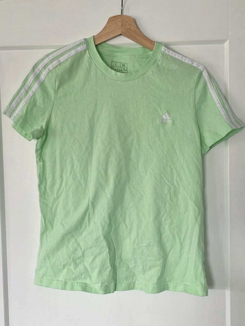 adidas Mint Green 3-Stripe Crewneck Tee